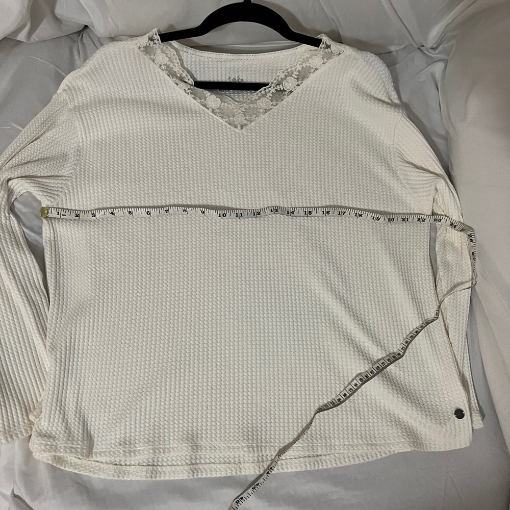 Justice waffle knit long sleeve shirt size 20-22 - Picture 7 of 8
